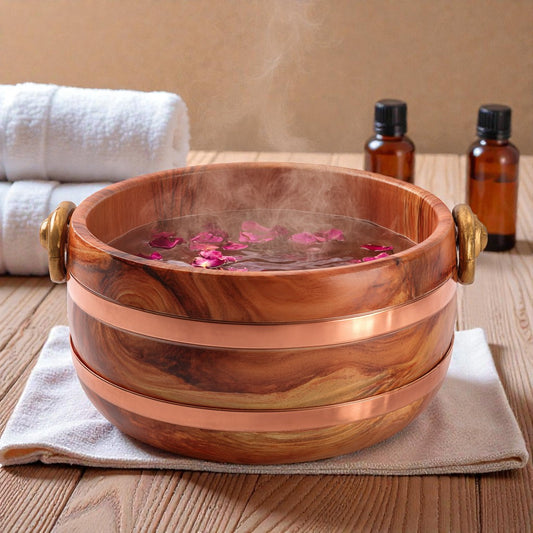 Varalux Classic Cedar Foot Bath Basin - Golden Wood